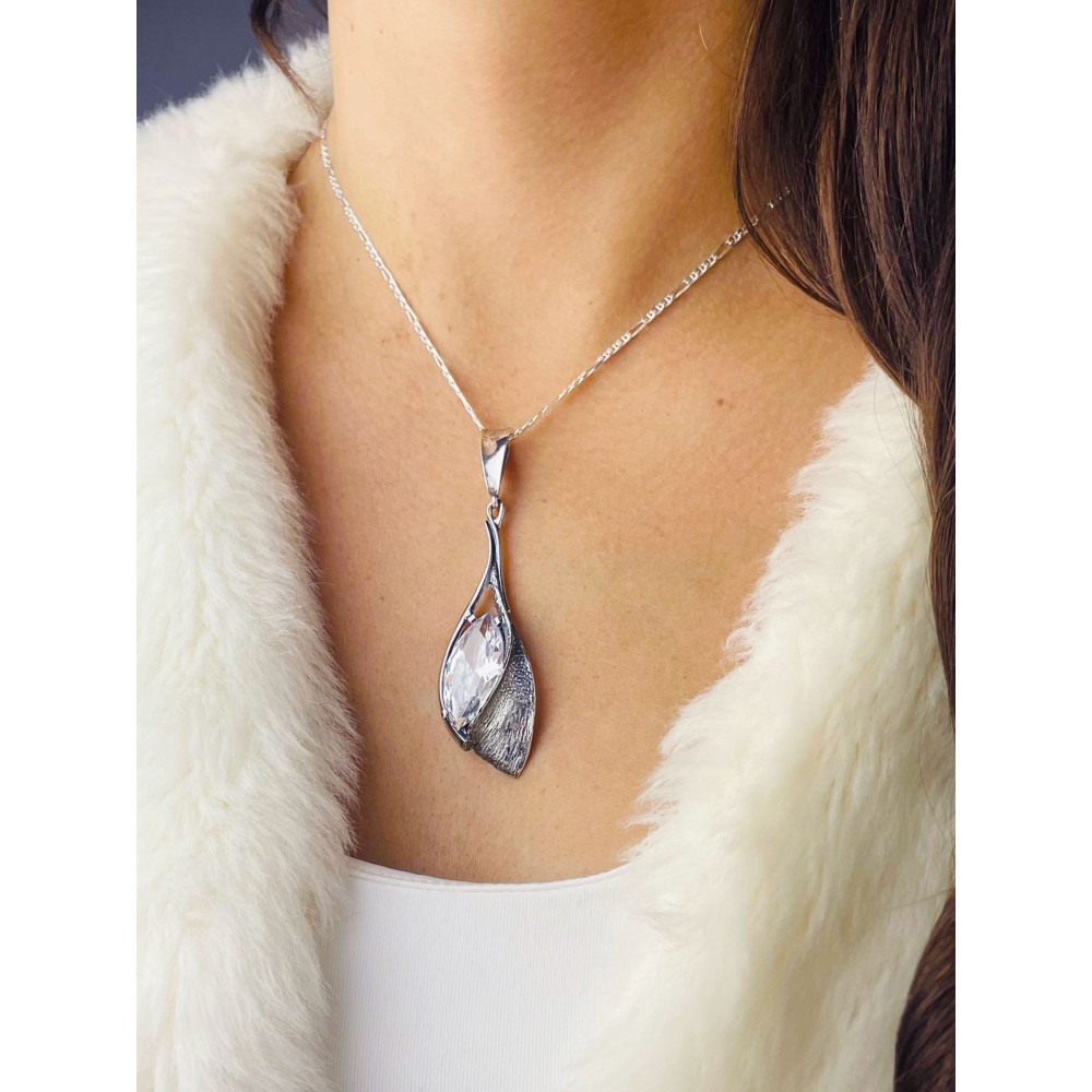 Oval 925 Silber Damen Medaillon Anhänger mit Zirkonia