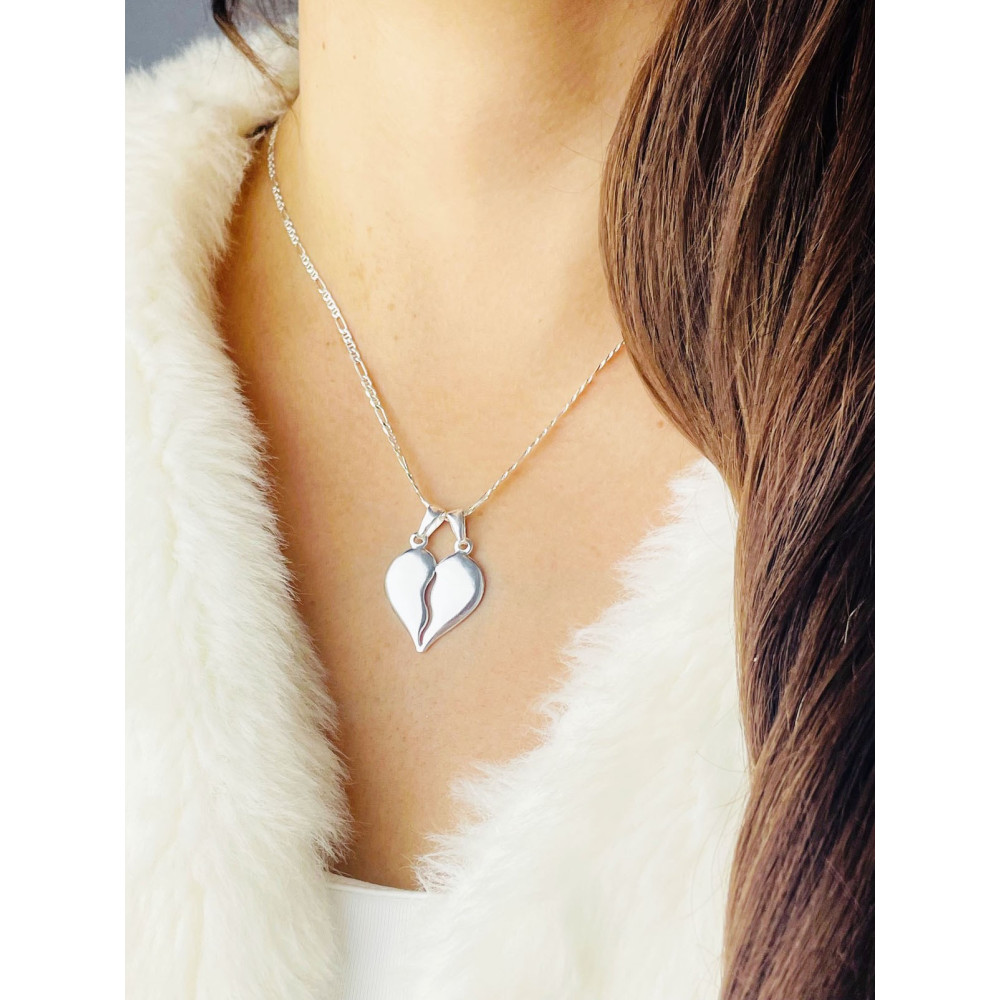 925 Silber Damen Medaillon Anhänger Herz