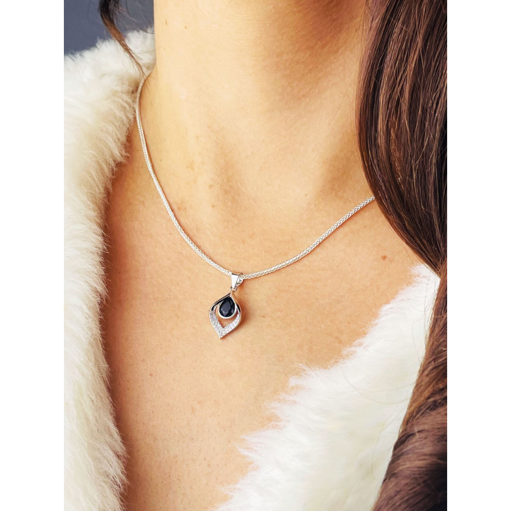 Träne 925 Silber Damen Medaillon Anhänger mit Zirkonia