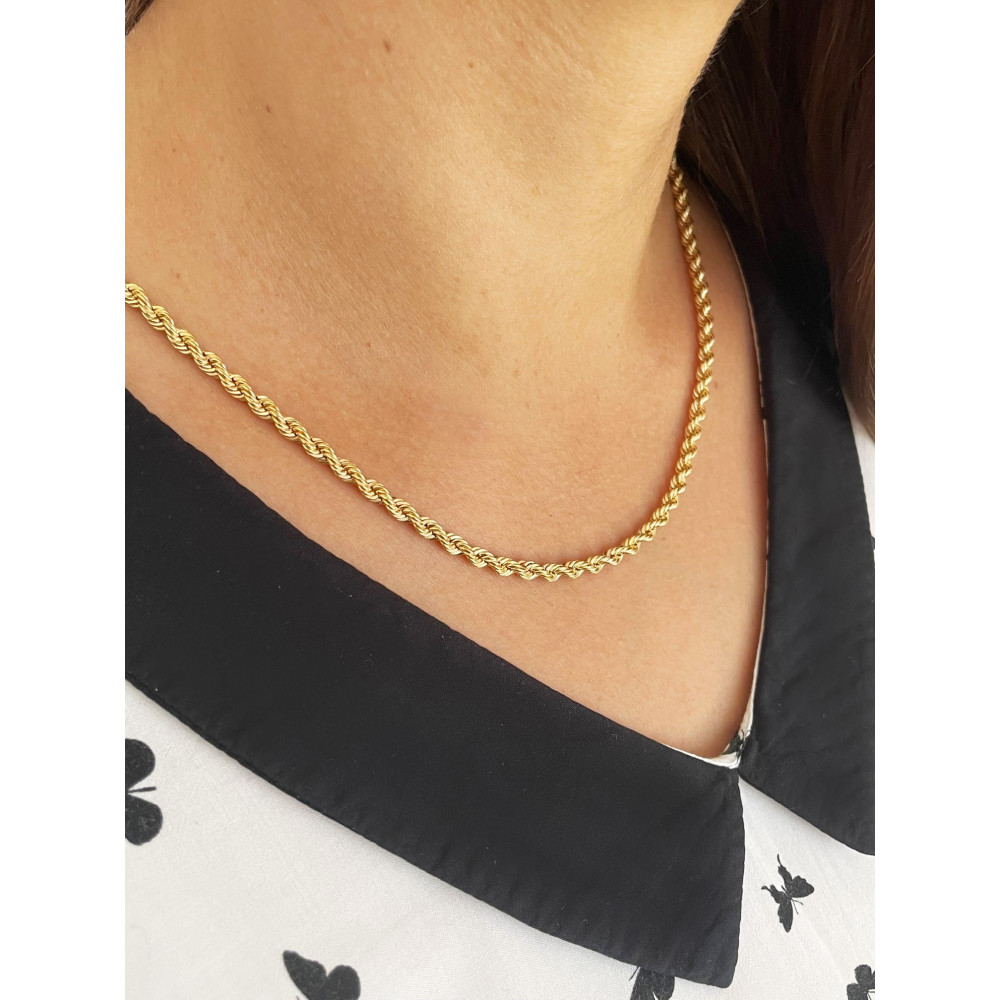 Goldkette Halskette Kordelkette Kord Kette Collier Rope Gelbgold 585er 14KT