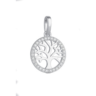 Srebrna zawieszka drzewko z cyrkoniami