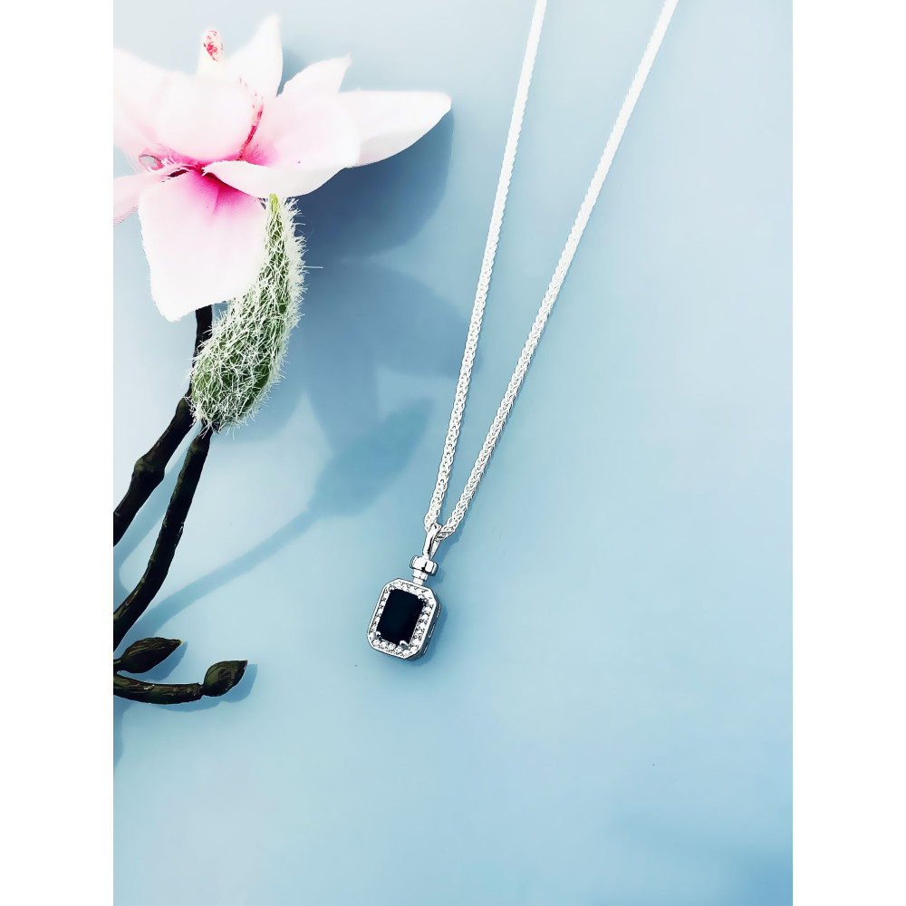 925 Silber Damen Medaillon Anhänger mit Zirkonia