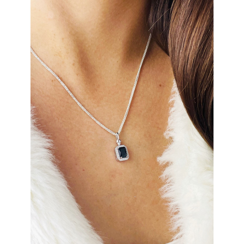 925 Silber Damen Medaillon Anhänger mit Zirkonia