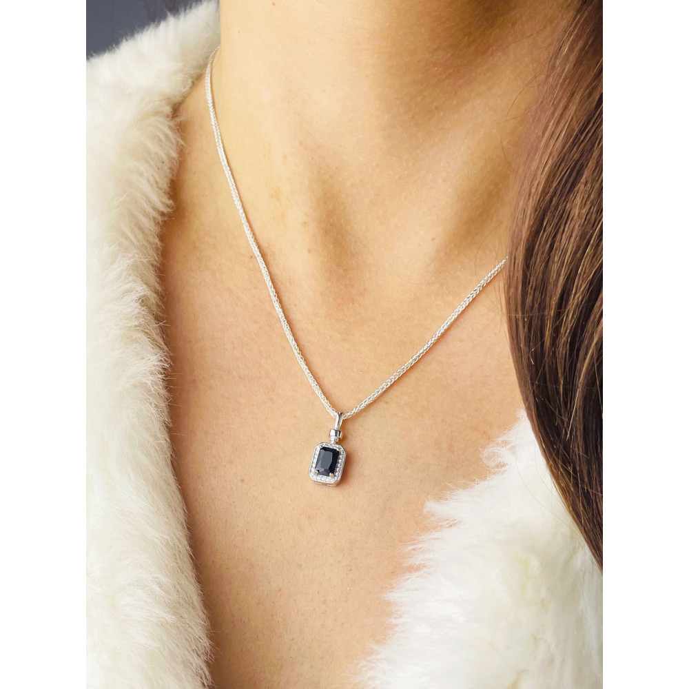 925 Silber Damen Medaillon Anhänger mit Zirkonia