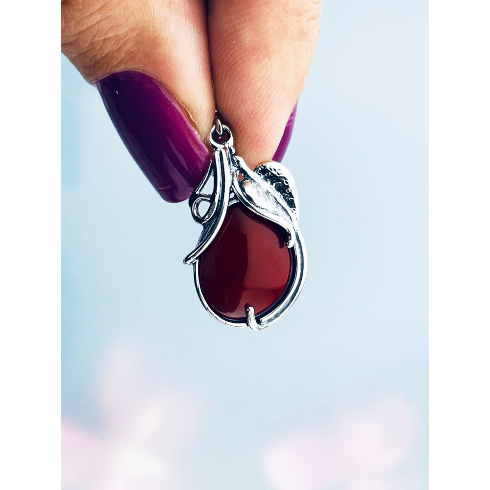 925 Silber Ohrringe mit Korallenstein und Zirkonia