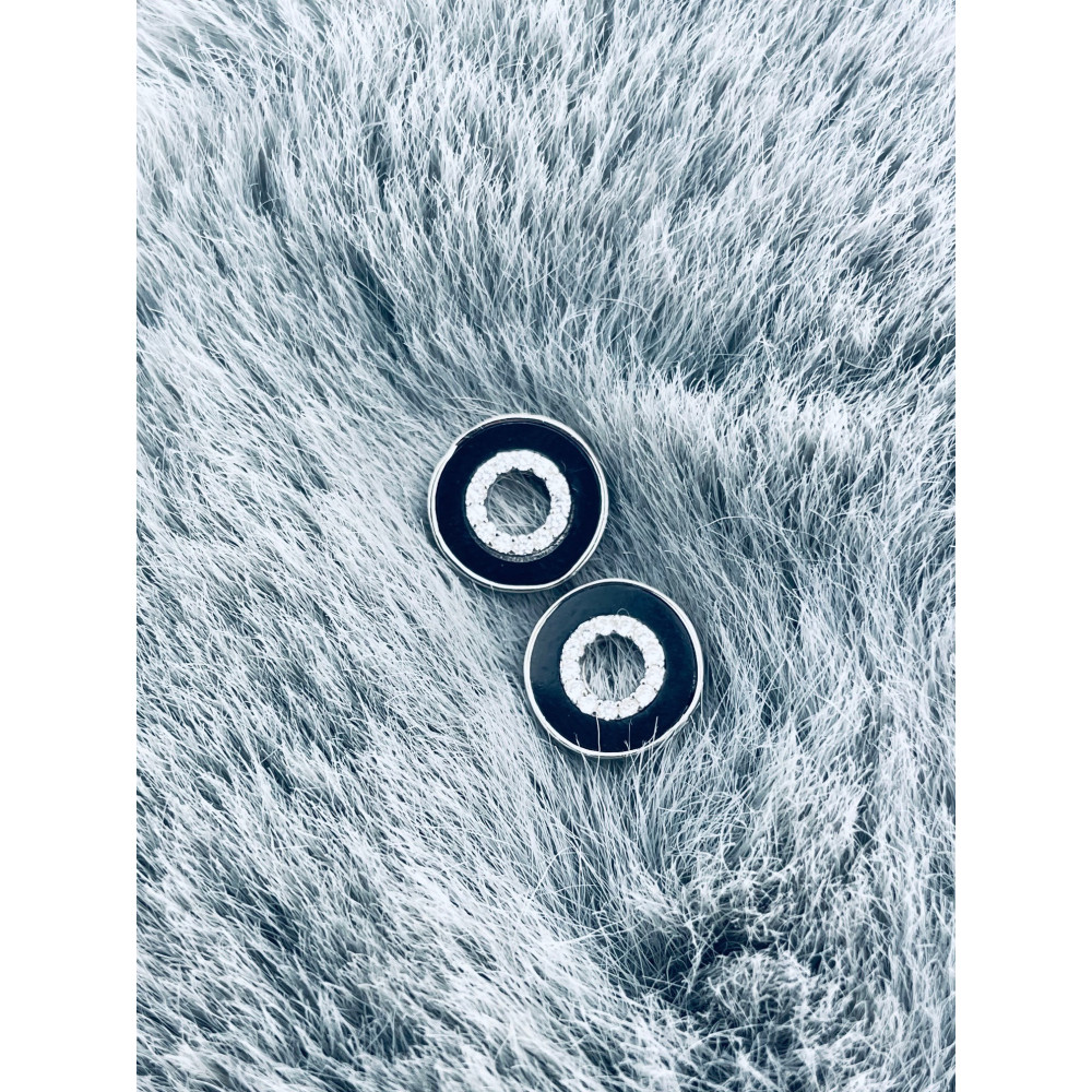 925 Silber Ohrringe Kreis mit Zirkonia