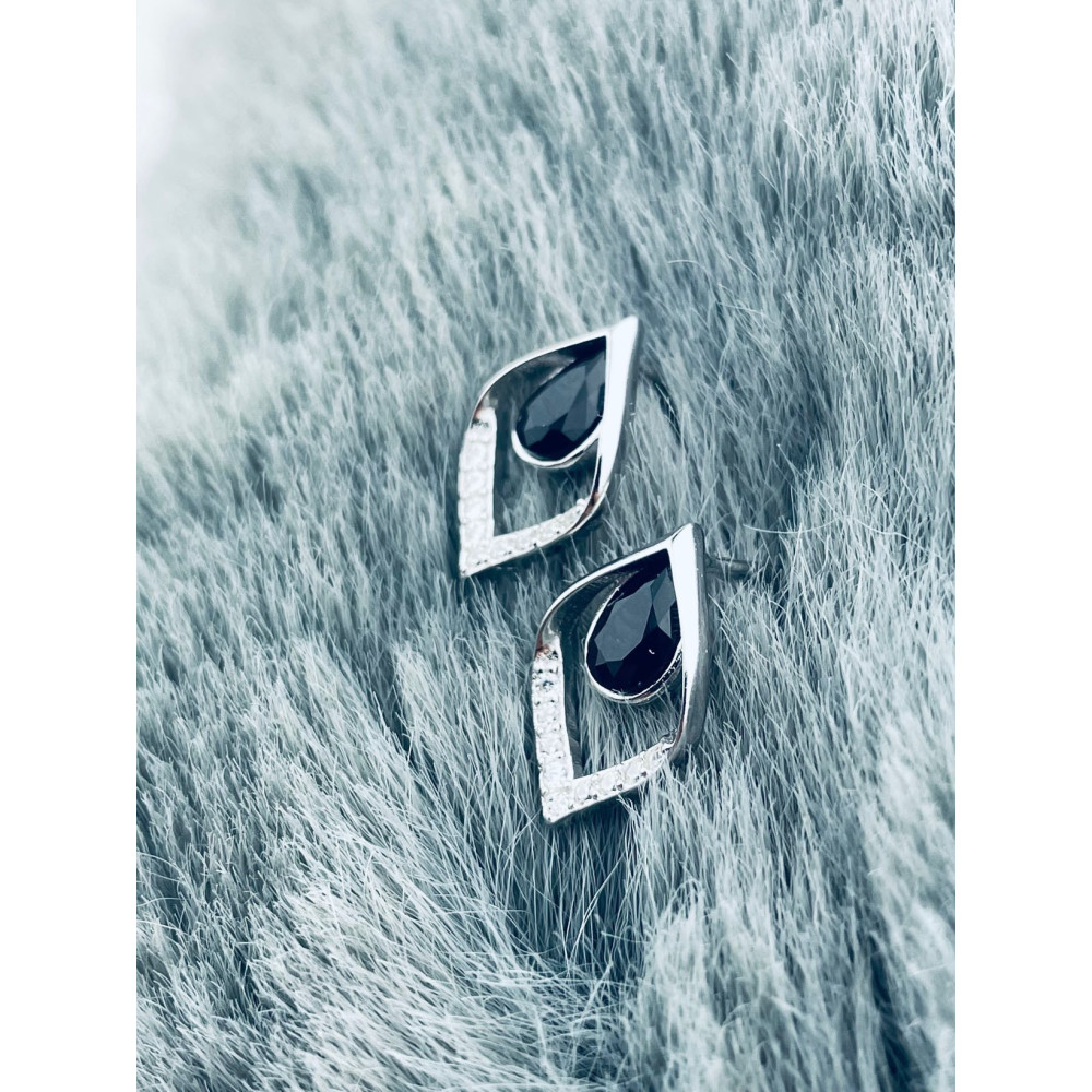 925 Silber Ohrringe Träne mit Zirkonia