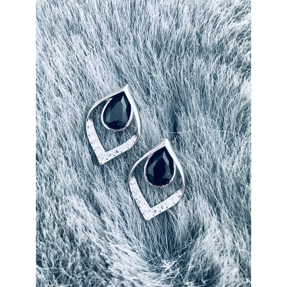 925 Silber Ohrringe Träne mit Zirkonia