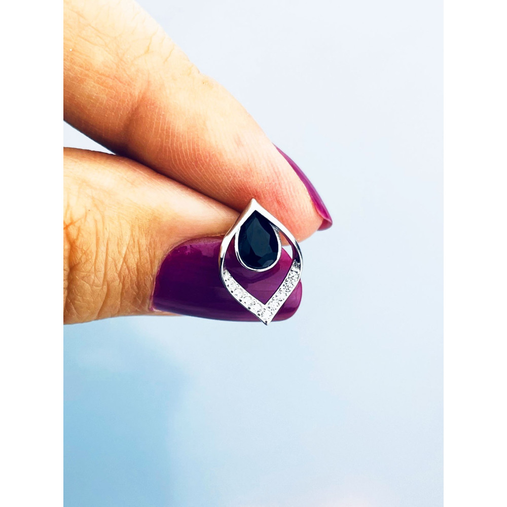 925 Silber Ohrringe Träne mit Zirkonia