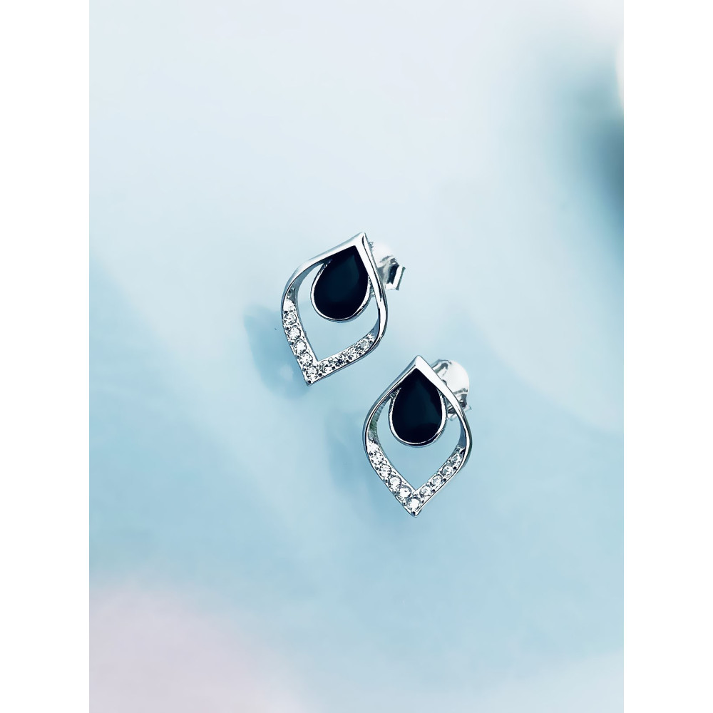 925 Silber Ohrringe Träne mit Zirkonia