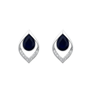 925 Silber Ohrringe Träne mit Zirkonia