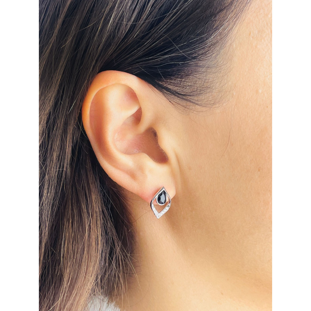 925 Silber Ohrringe Träne mit Zirkonia