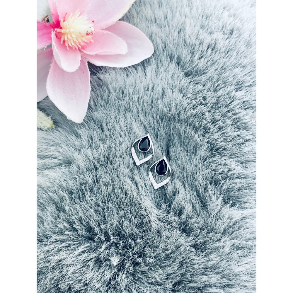 925 Silber Ohrringe Träne mit Zirkonia