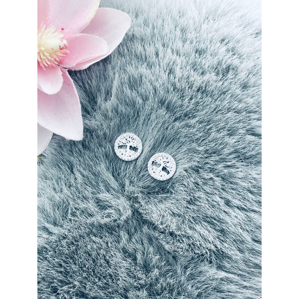 925 Silber Ohrringe Baum mit Zirkonia