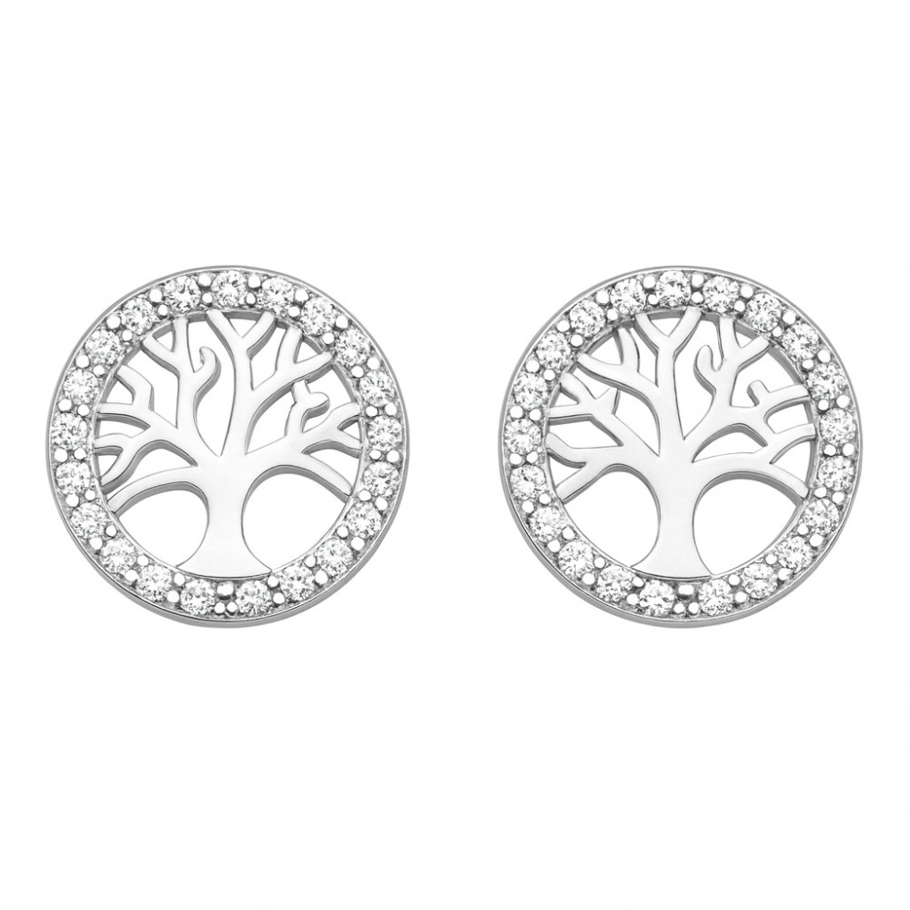 925 Silber Ohrringe Baum mit Zirkonia