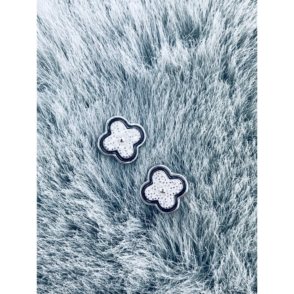 925 Silber Ohrringe Kleeblatt mit Zirkonia