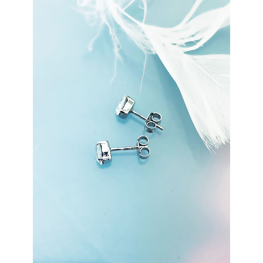 Srebrne kolczyki prostokąty Swarovski Elements