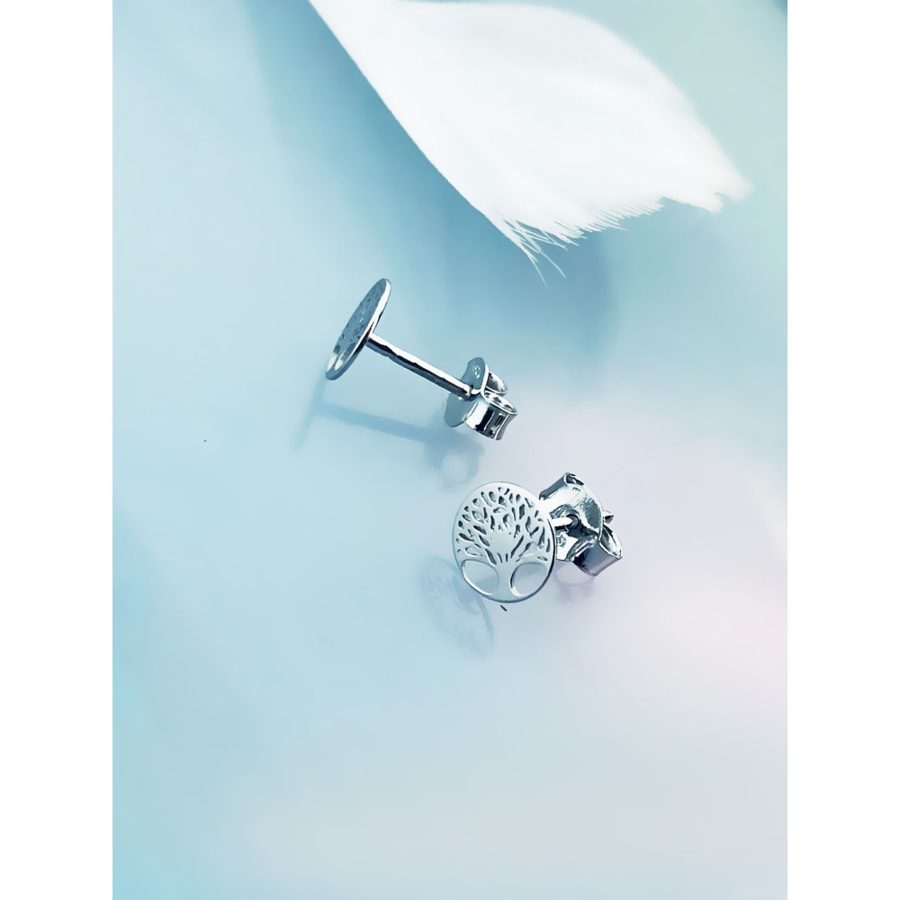 Srebrne kolczyki drzewka mini