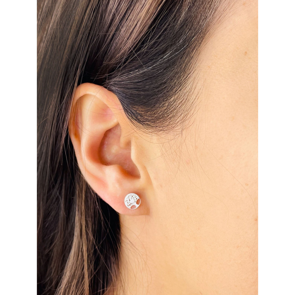 Srebrne kolczyki drzewka mini