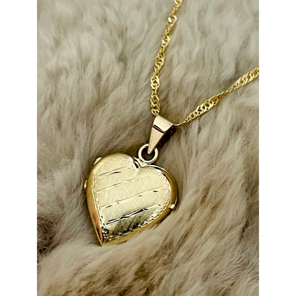 Damen Medaillon Gelbgold Goldanhänger Anhänger Herz Amulett Talisman