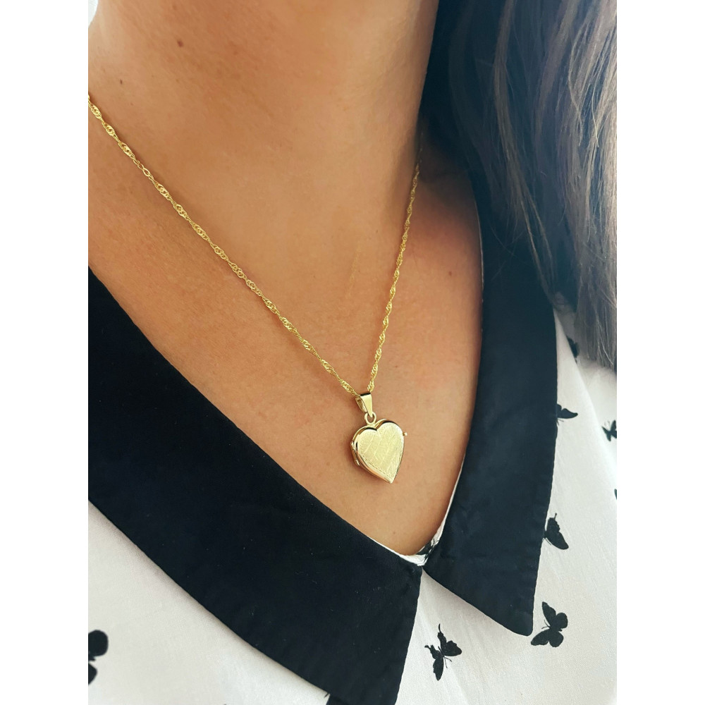 Damen Medaillon Gelbgold Goldanhänger Anhänger Herz Amulett Talisman