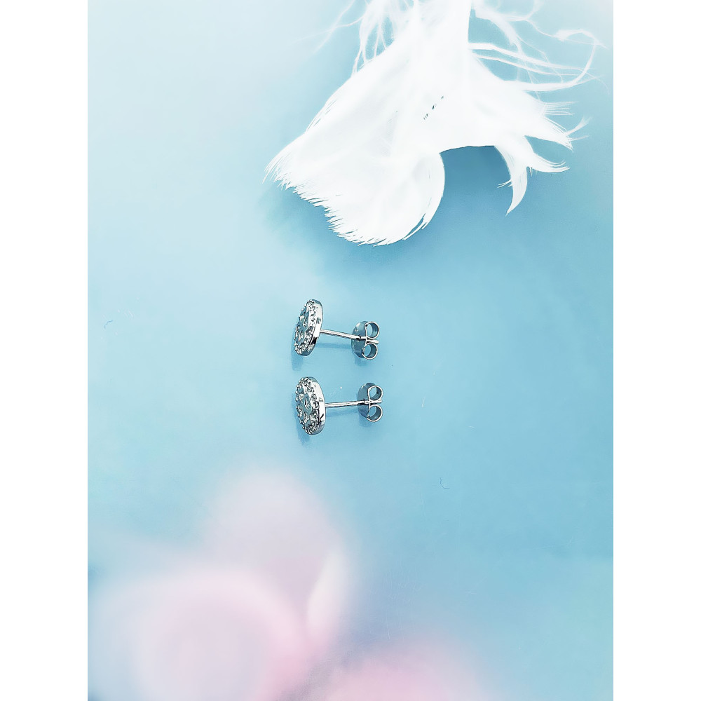 925 Silber Ohrringe Kleeblatt mit Zirkonia