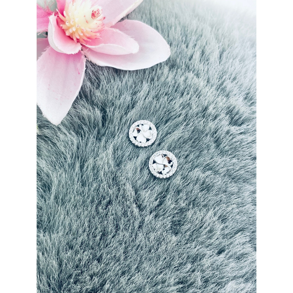 925 Silber Ohrringe Kleeblatt mit Zirkonia