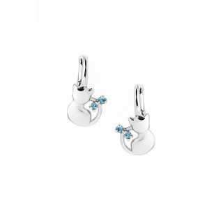 925 Silber Ohrringe Katzen mit Zirkonia