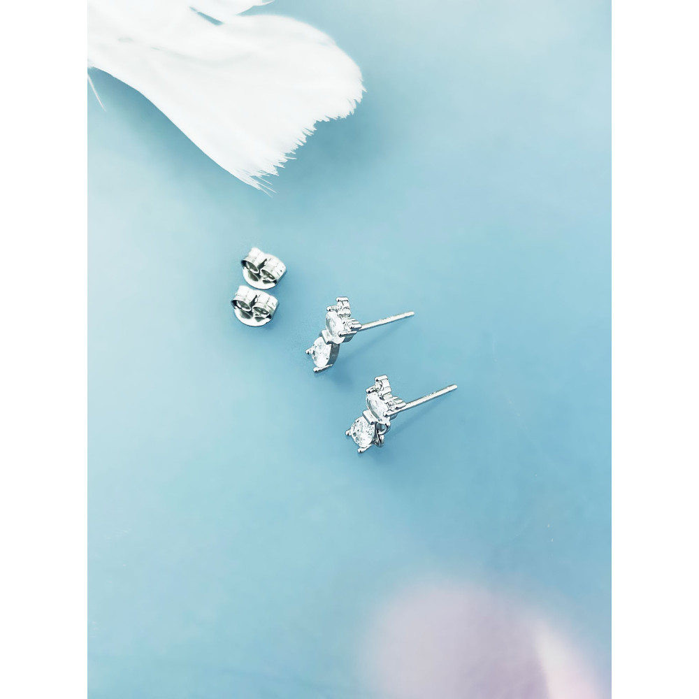 925 Silber Ohrringe Katzen mit Zirkonia