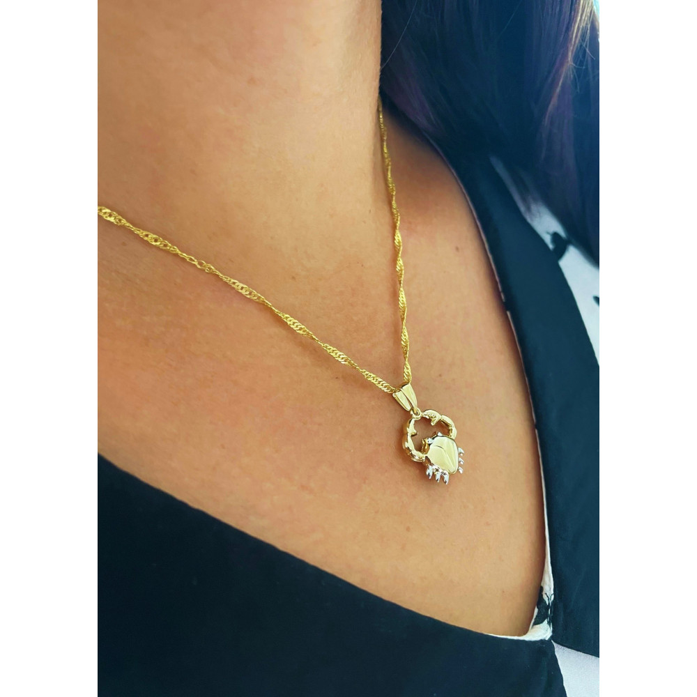 Anhänger Krebs Sternzeichen Tierkreiszeichen Horoskop Kettenanhänger Gold Goldanhänger