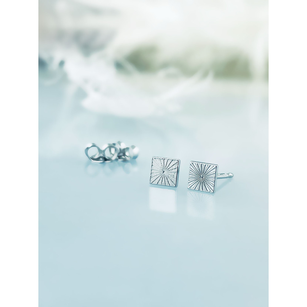 925 Silber Ohrringe Quadrat