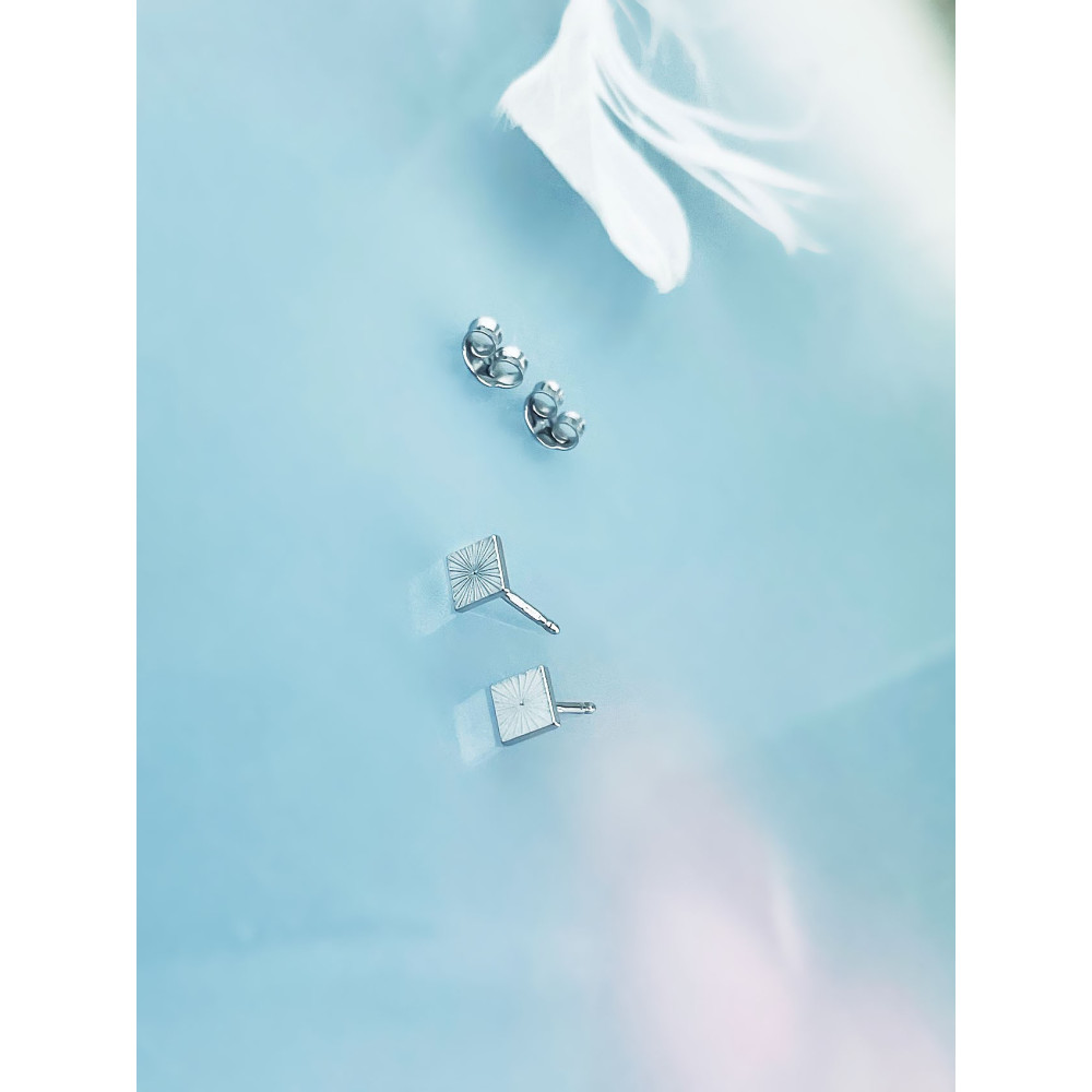 925 Silber Ohrringe Quadrat