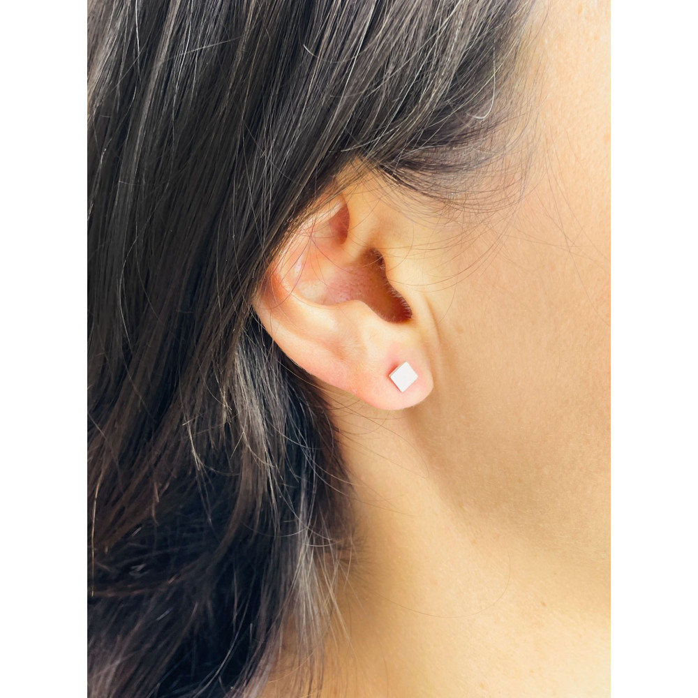 925 Silber Ohrringe Quadrat