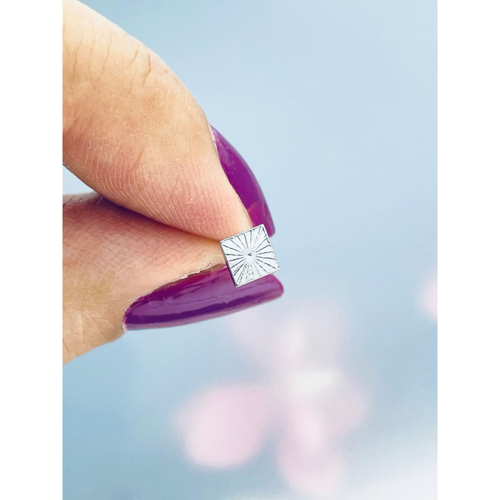 925 Silber Ohrringe Quadrat