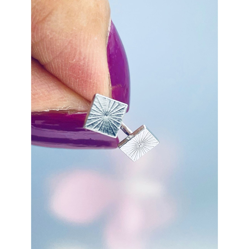 Srebrne kolczyki kwadraty mini