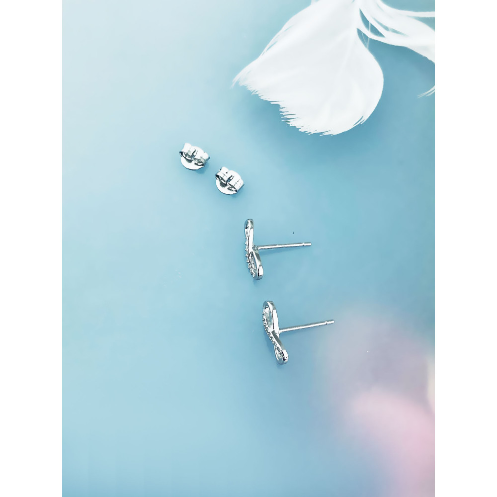 925 Silber Ohrringe Infinity mit Zirkonia