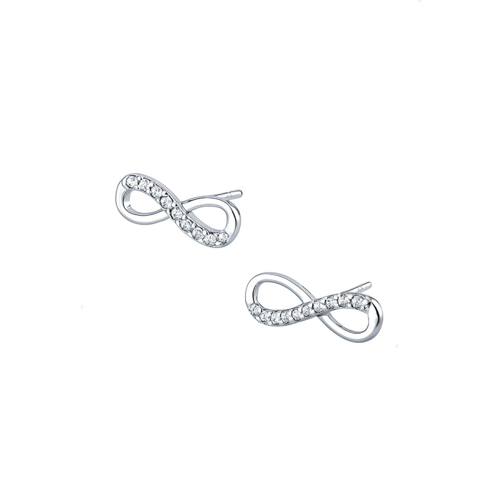 925 Silber Ohrringe Infinity mit Zirkonia