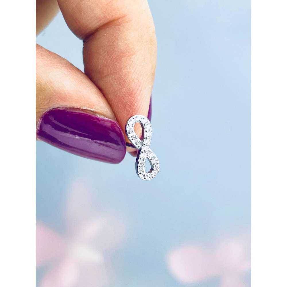 925 Silber Ohrringe Infinity mit Zirkonia
