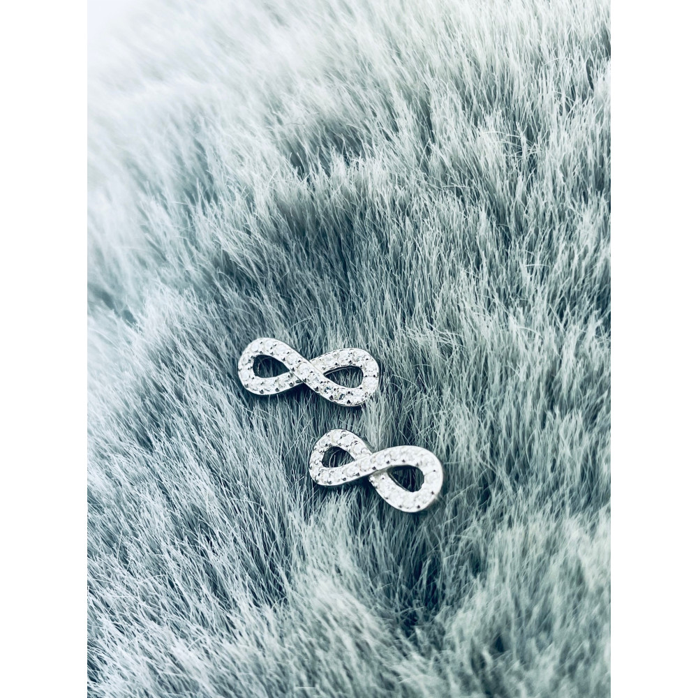 925 Silber Ohrringe Infinity mit Zirkonia