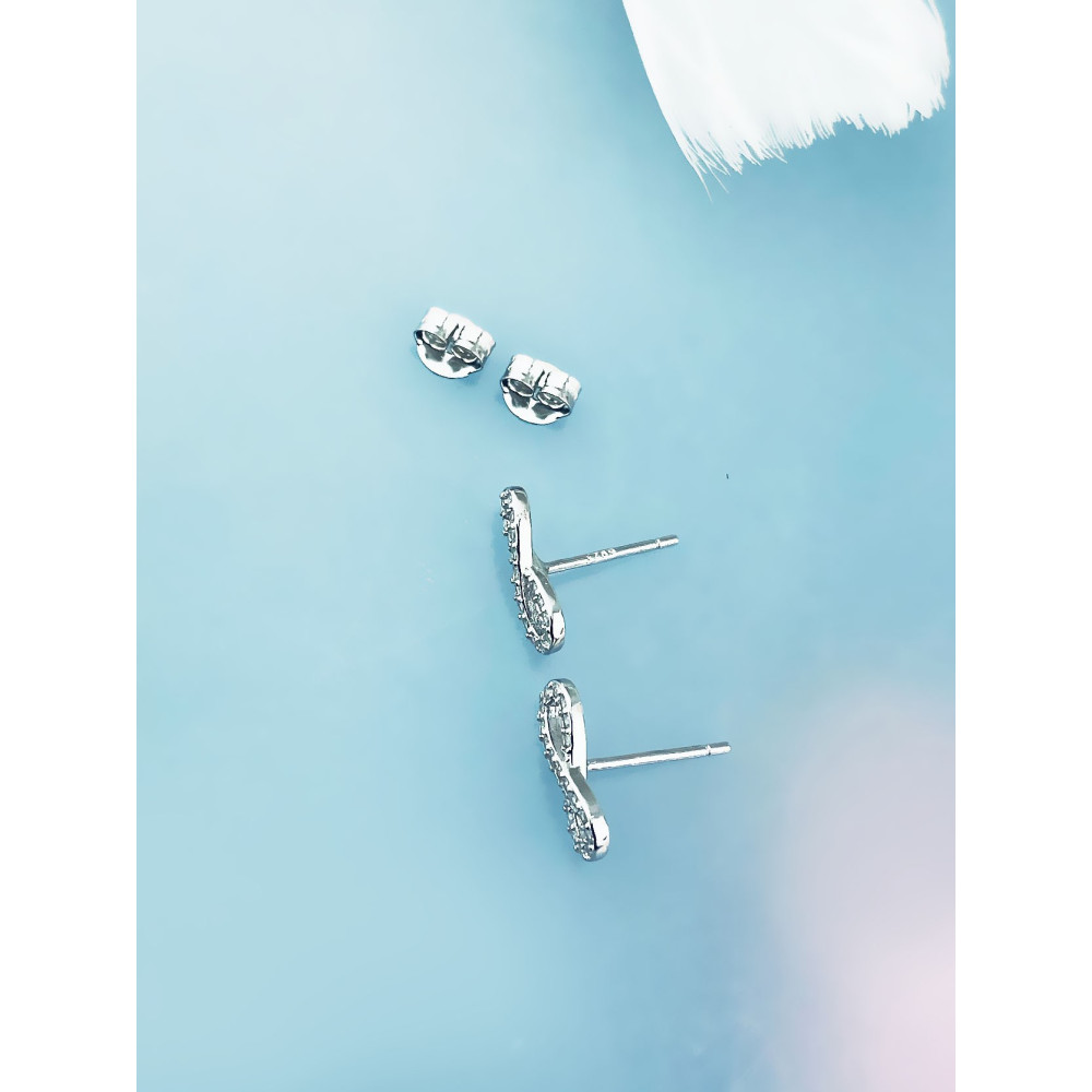 925 Silber Ohrringe Infinity mit Zirkonia