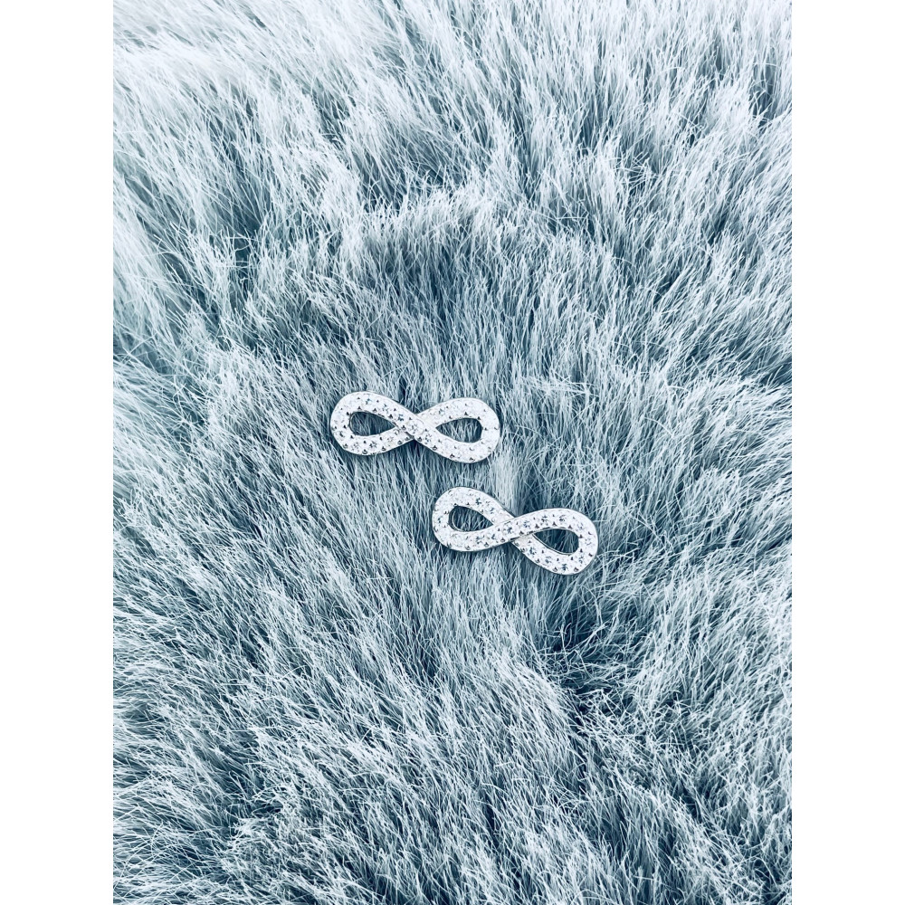 925 Silber Ohrringe Infinity mit Zirkonia