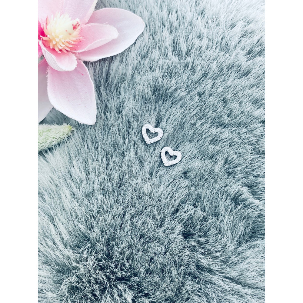 925 Silber Ohrringe Herz mit Zirkonia