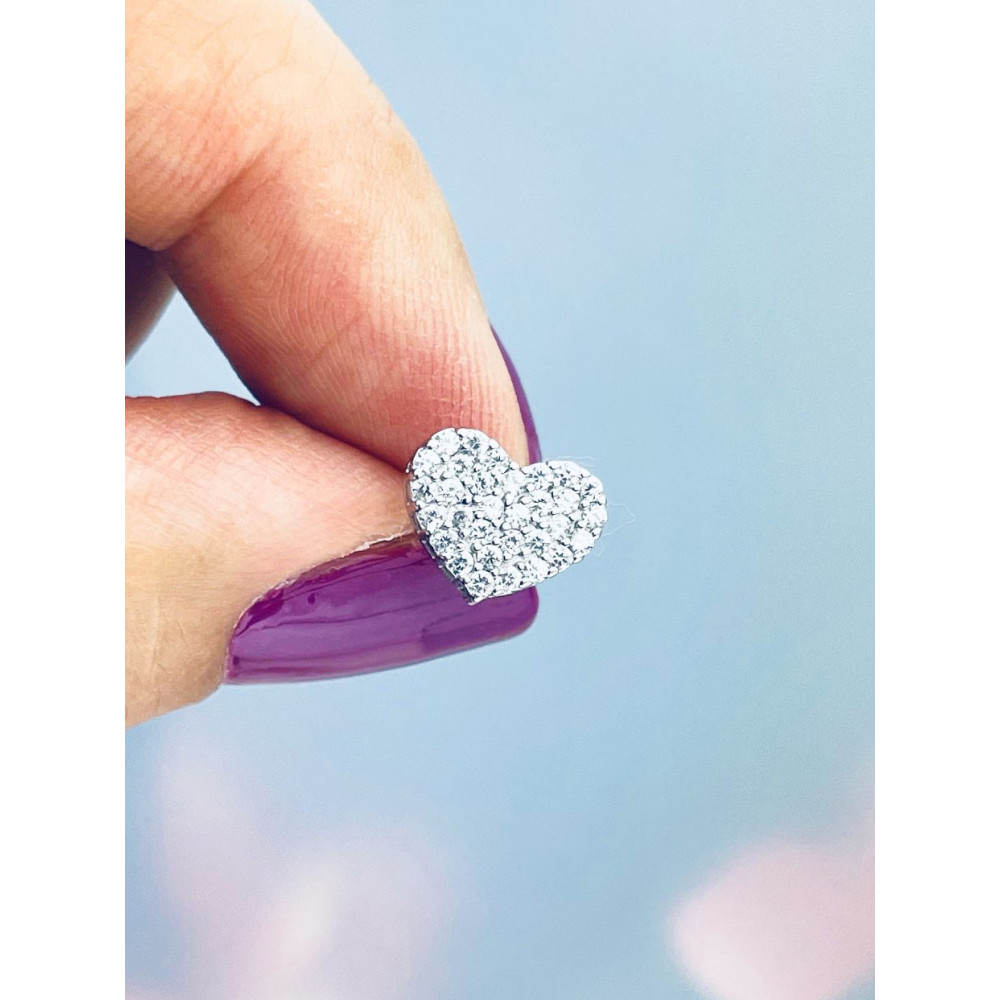 925 Silber Ohrringe Herz mit Zirkonia