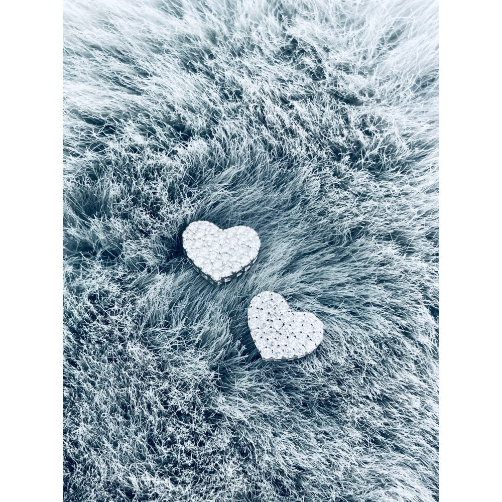 Srebrne kolczyki serduszka z cyrkoniami