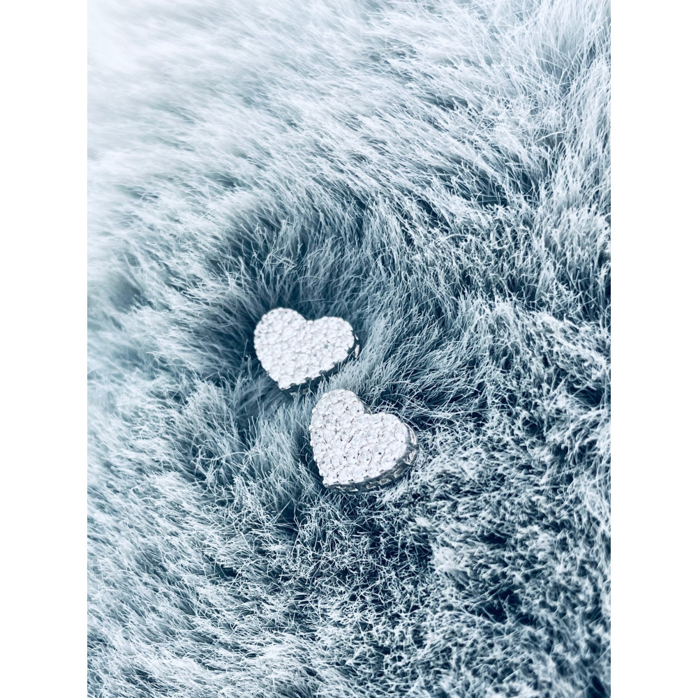 925 Silber Ohrringe Herz mit Zirkonia