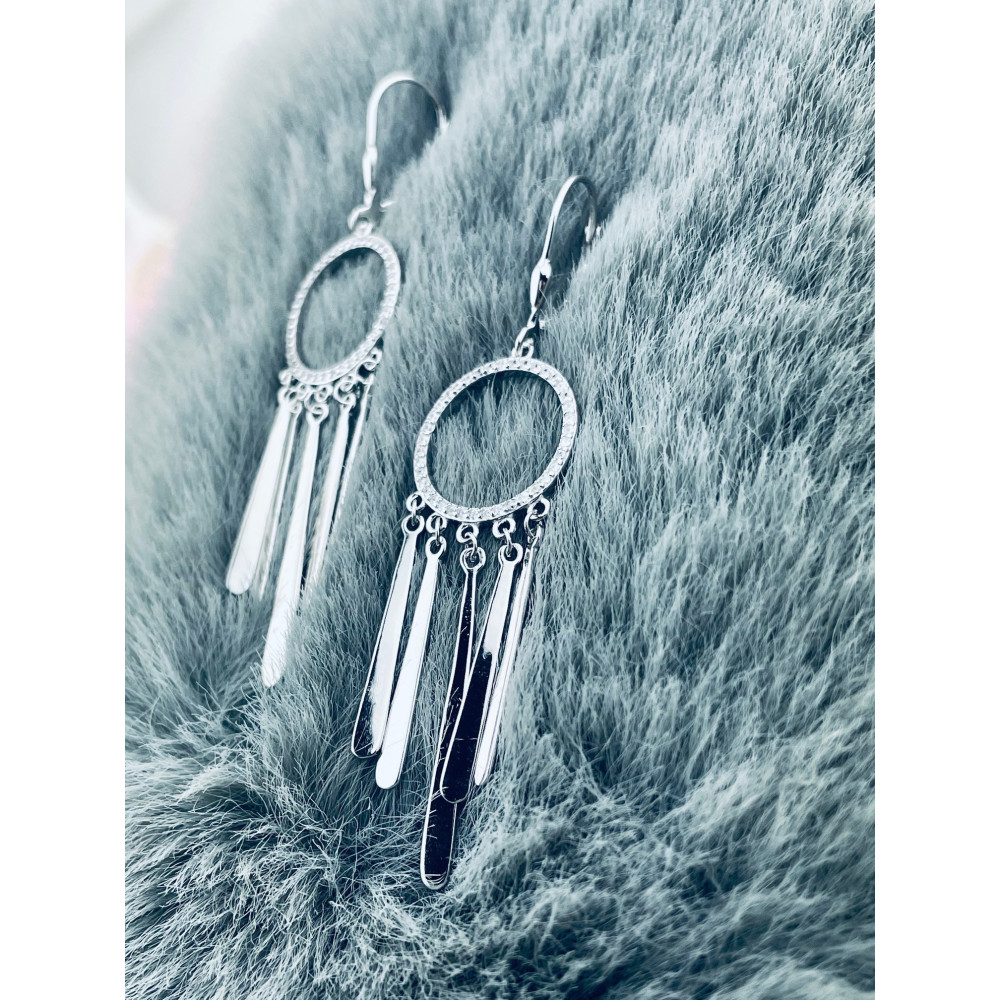 925 Silber Ohrringe Kreise mit Zirkonia