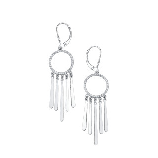 925 Silber Ohrringe Kreise mit Zirkonia