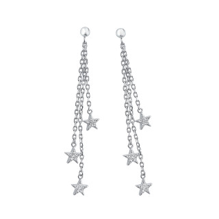 925 Silber Ohrringe Sterne mit Zirkonia