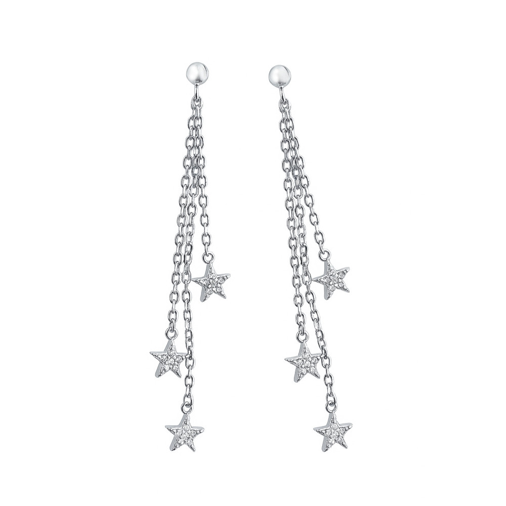 925 Silber Ohrringe Sterne mit Zirkonia