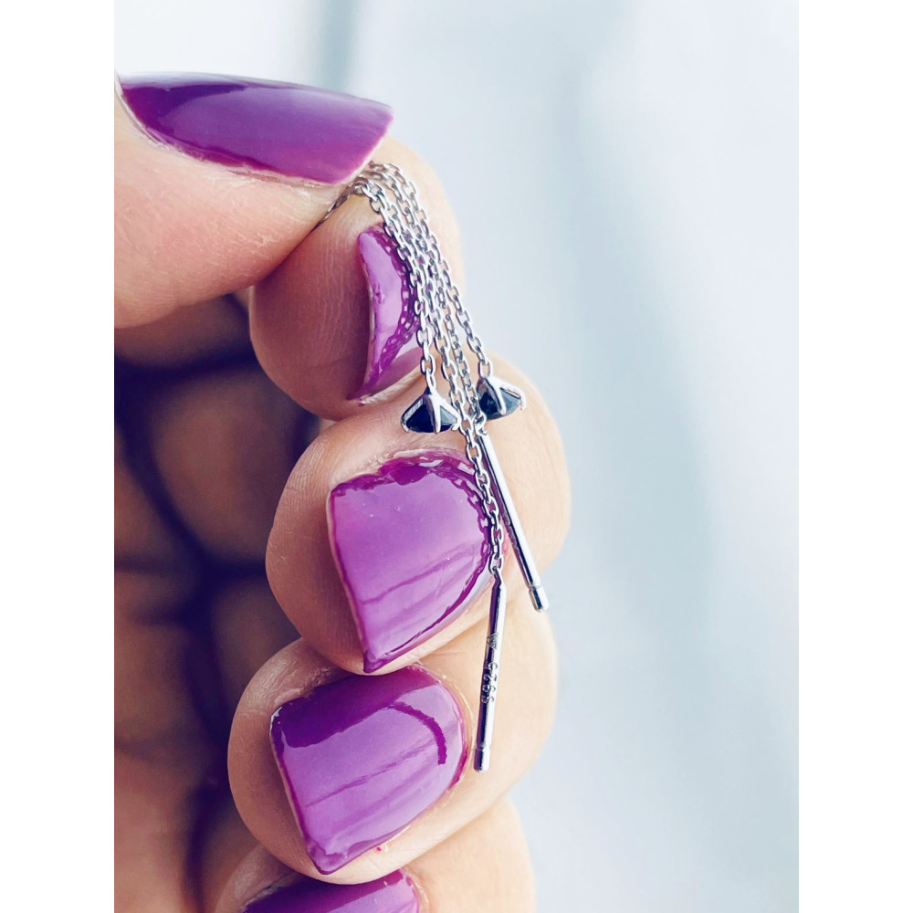 925 Silber Ohrringe mit Kette